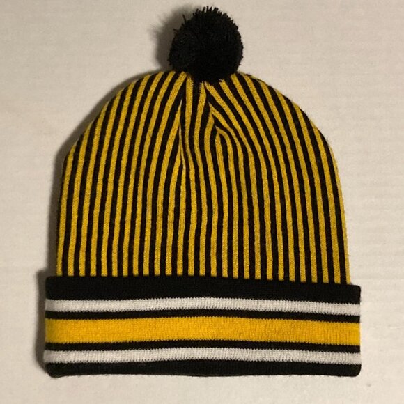 Boston Bruins NHL Striped Gold Black Knit Winter Hat OSFM - Picture 3 of 6